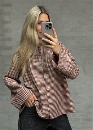 Tinsi check skjorte Sand/Bordeaux Boii Studios